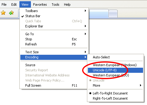 Unicode Encoding setting - www.prohithar.com